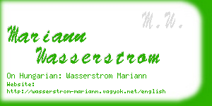 mariann wasserstrom business card